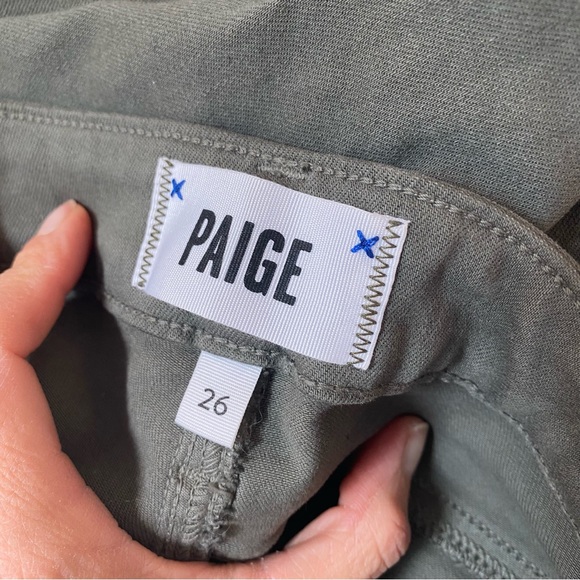 Paige Hoxton Ankle women’s stretchy army green jeans size 26 - Picture 3 of 5